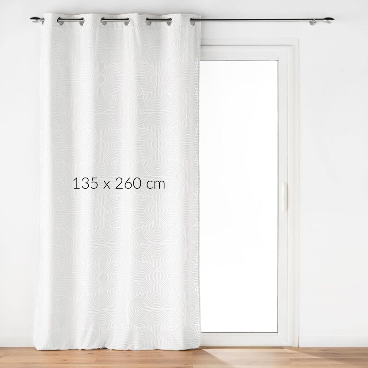 Zasłona z oczkami z tłoczonym wzorem z weluru, EVA, 135 x 260 cm