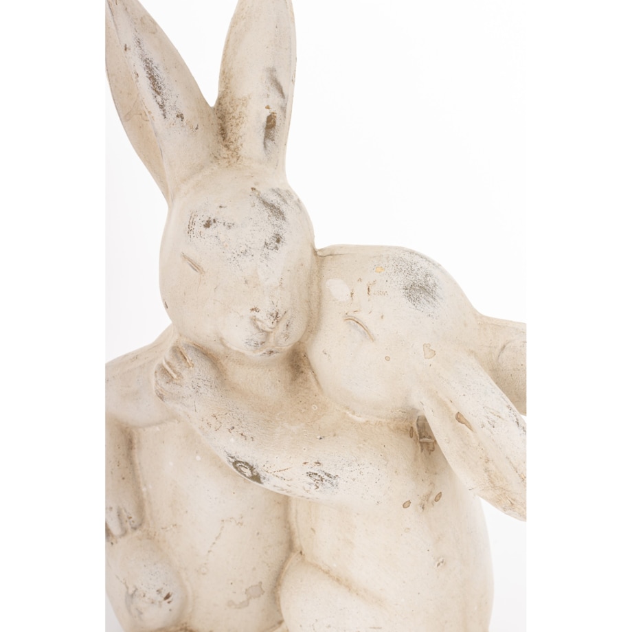 Dekoracja - beżowe króliki 19,5x15x8 cm ALBIA-2 z synkiem, small