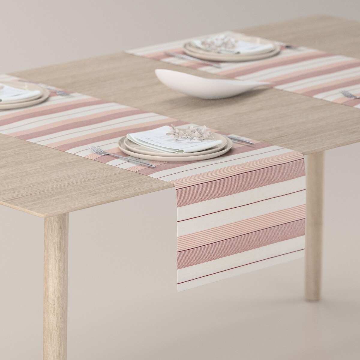 Bieżnik prostokątny 40x130 czerwone pasy