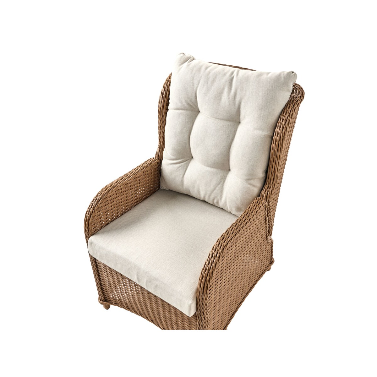 Zestaw ogrodowy ze stolikiem i otomaną dla 2 osób PONZA Technorattan Brązowy