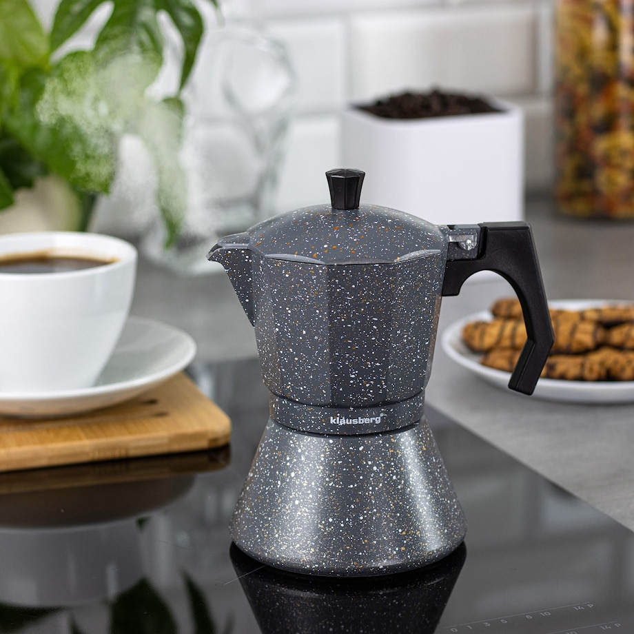 Kawiarka espresso 450ml 9 filiżanek szara KLAUSBERG