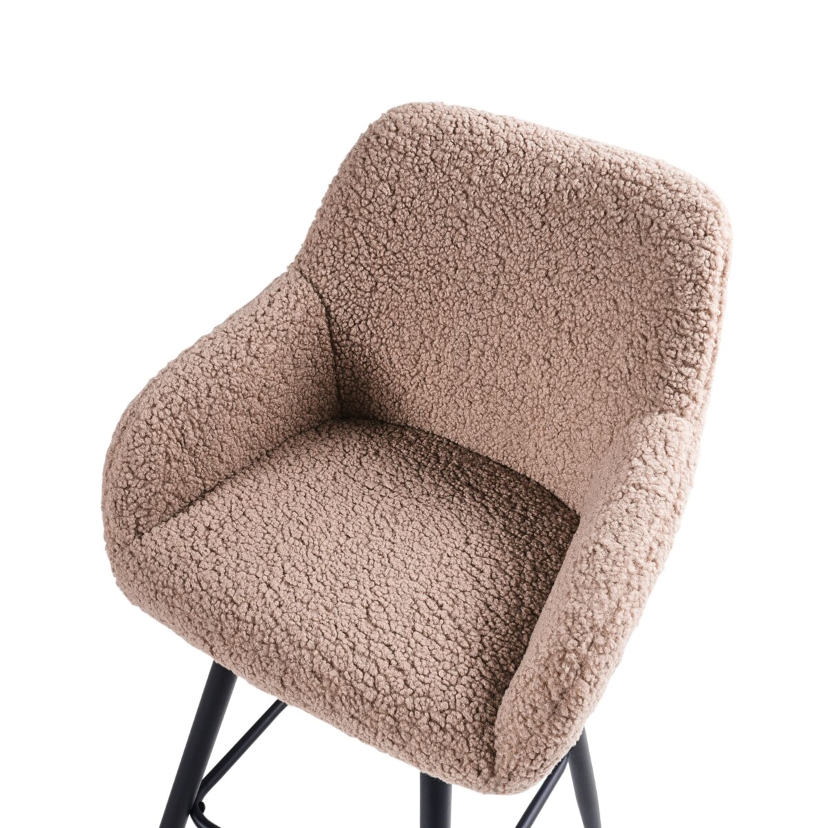 Zestaw 2 krzeseł barowych CASMALIA Boucle Beżowoszary