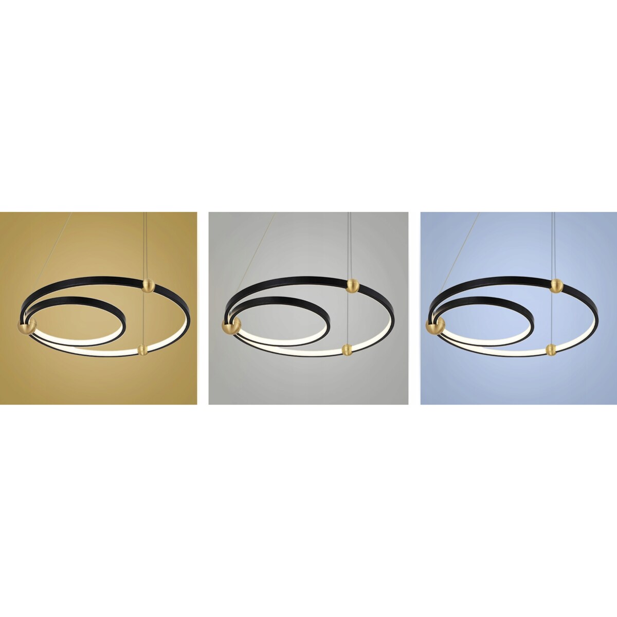 Lampa Wisząca Led Black Ring Czarna + Pilot 30X50