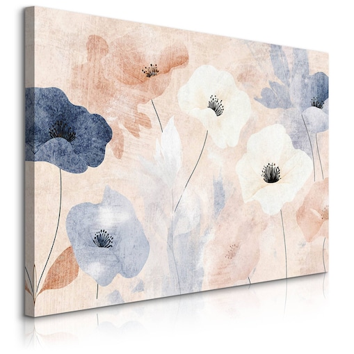 Obraz Na Płótnie Do Salonu Polne Kwiaty Pastelowe Maki Natura 70x50cm