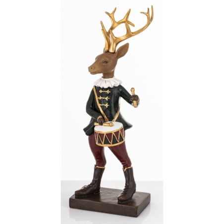 Figurka - renifer w mundurze 22,5x8x9 cm z bębenkiem