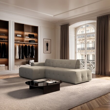 Sofa narożna lewa Tuil ciemno beżowa