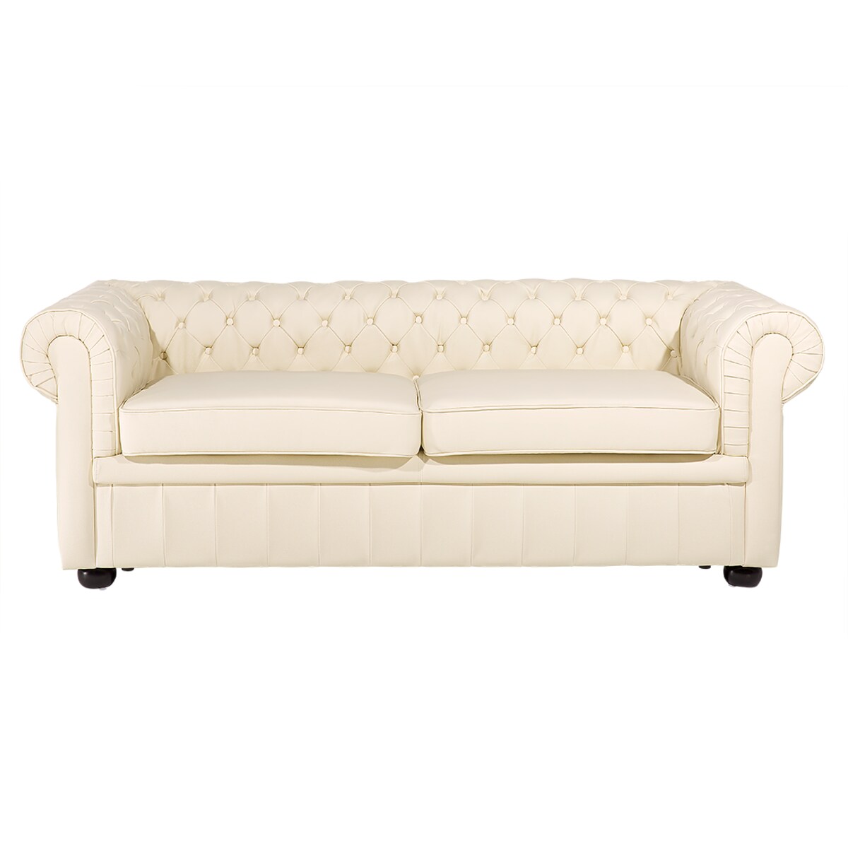 Sofa dla 3 osób CHESTERFIELD Skóra naturalna Jasnobeżowy