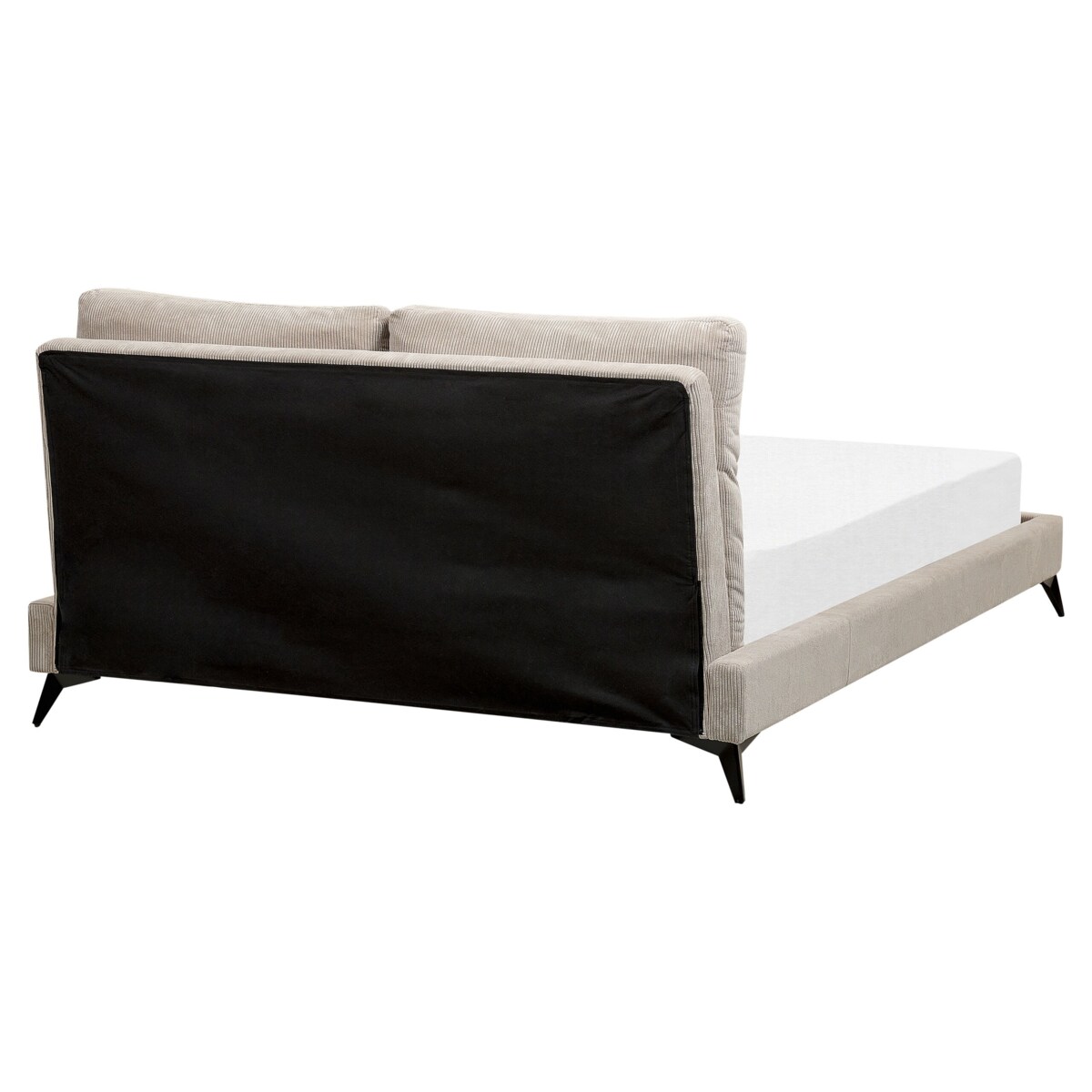 Łóżko sztruksowe160 x 200 cm beżowoszare MELLE