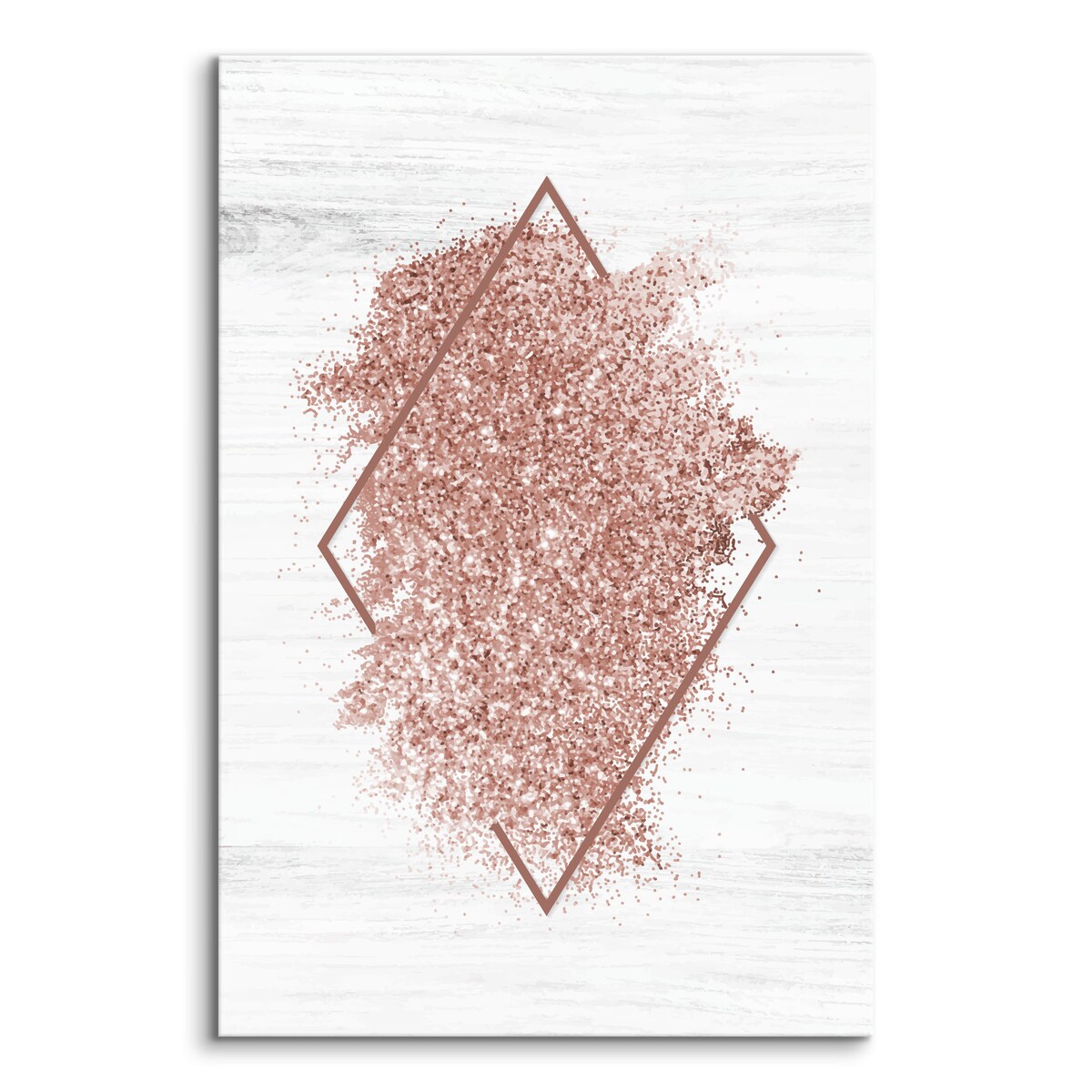 Obraz Różowy Romb Imitacja Drewna Styl Glamour 30x40cm