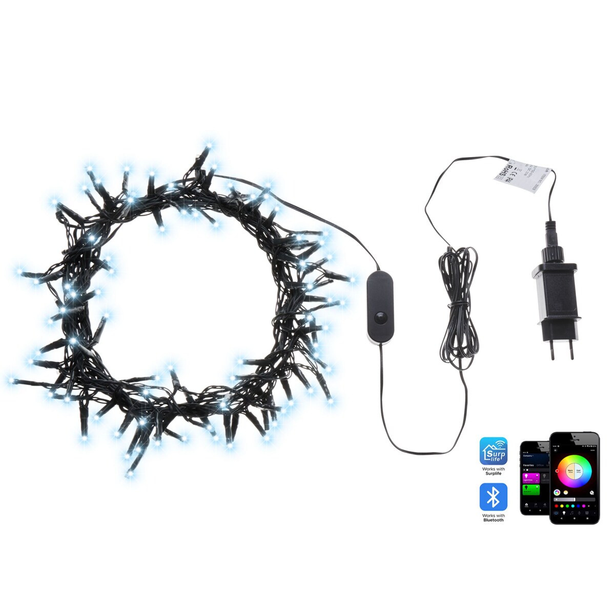 Łańcuch świetlny kolorowy Smart LED 13.5 m z aplikacją IGALIKU