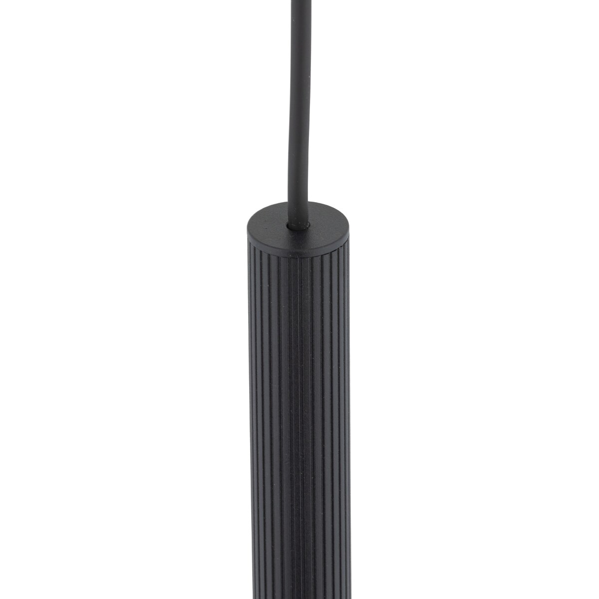 Lampa Wisząca Tk Lighting Ferro Czarna Ryflowana Metalowa Tuba Sopel Rurka 50Cm 1Xg9