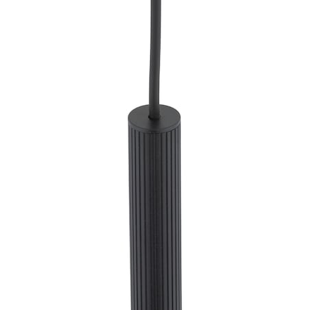 Lampa Wisząca Tk Lighting Ferro Czarna Ryflowana Metalowa Tuba Sopel Rurka 50Cm 1Xg9