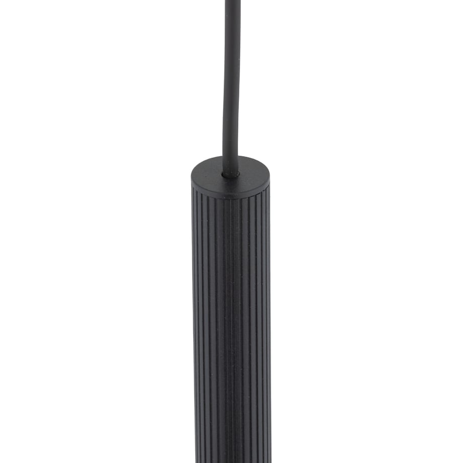 Lampa Wisząca Tk Lighting Ferro Czarna Ryflowana Metalowa Tuba Sopel Rurka 50Cm 1Xg9