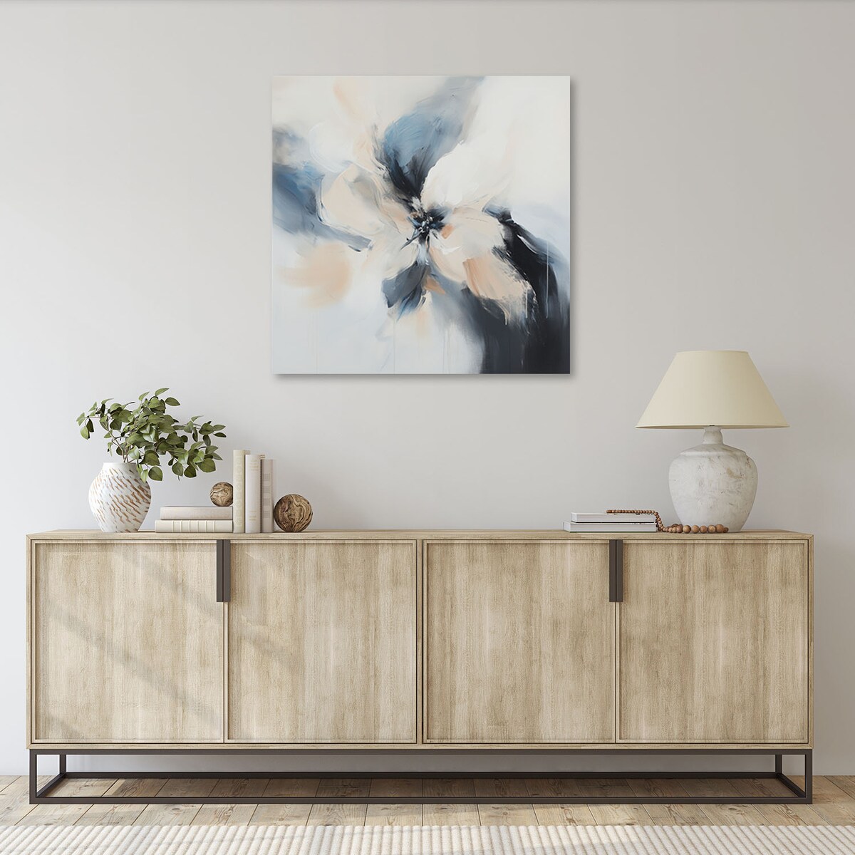 Feeby Obraz do salonu, Nowoczesna Abstrakcja beżowy niebieski 60x60