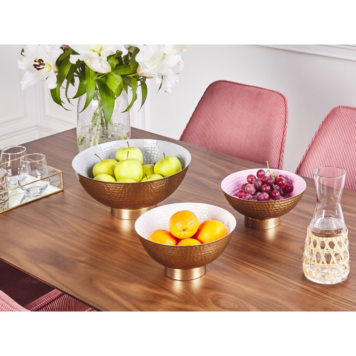 Zestaw 3 mis dekoracyjnych złoty BARU