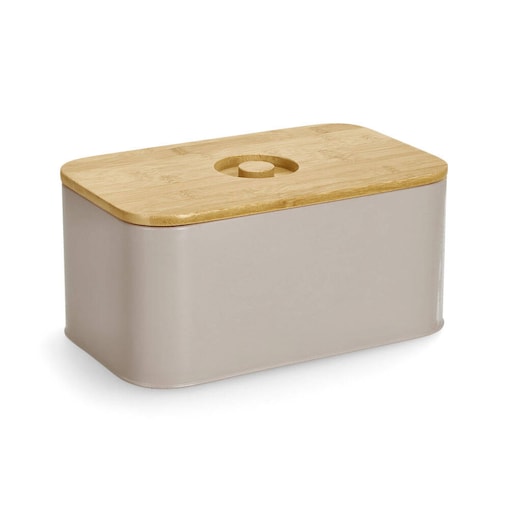 Chlebak puszka z bambusową pokrywką, 30 x 18 x 13 cm