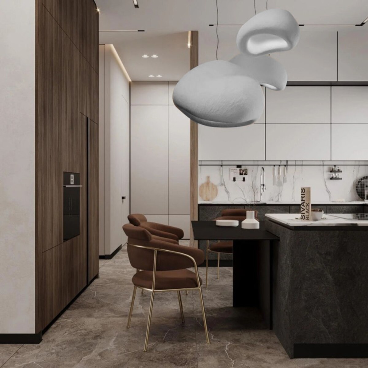 Lampa wisząca sufitowa do salonu Khmara szara 38cm