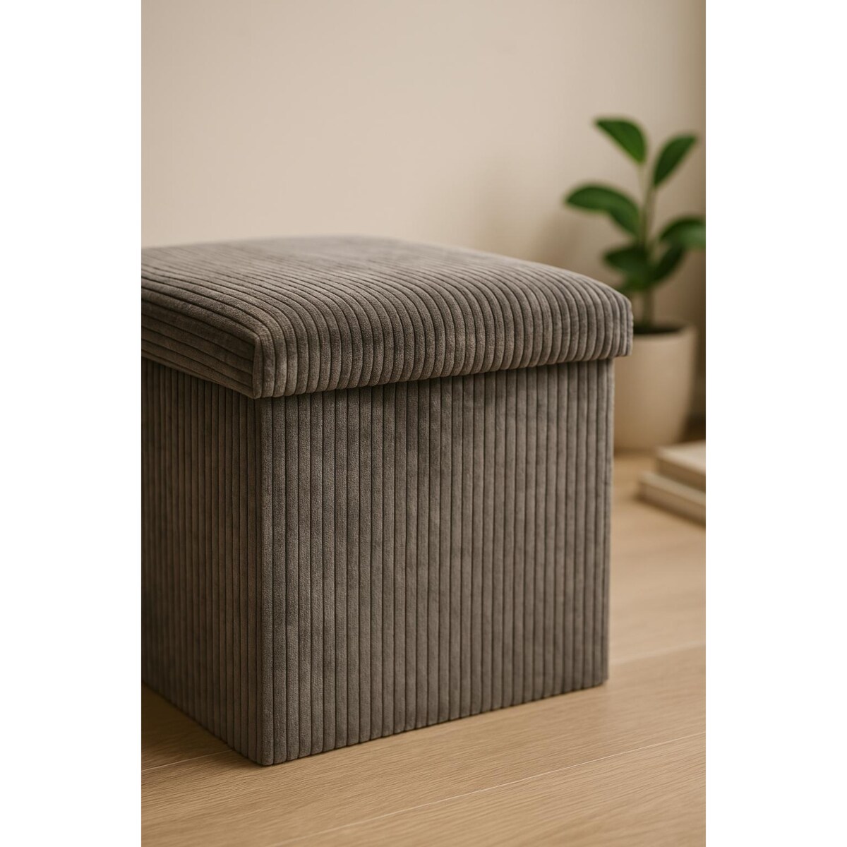 Pufa ze schowkiem sztruksowa TOBO, 38 x 38 x 38 cm