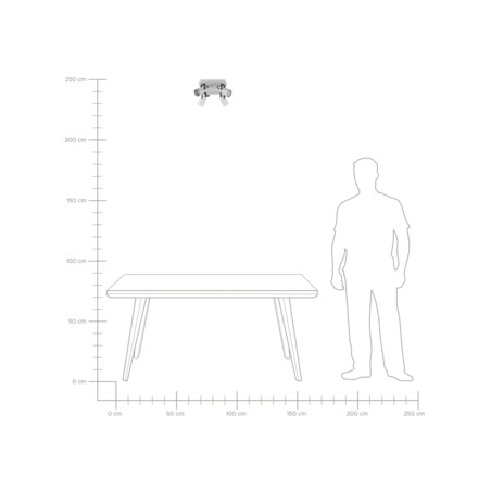 Lampa sufitowa 4-punktowa metalowa biała BONTE