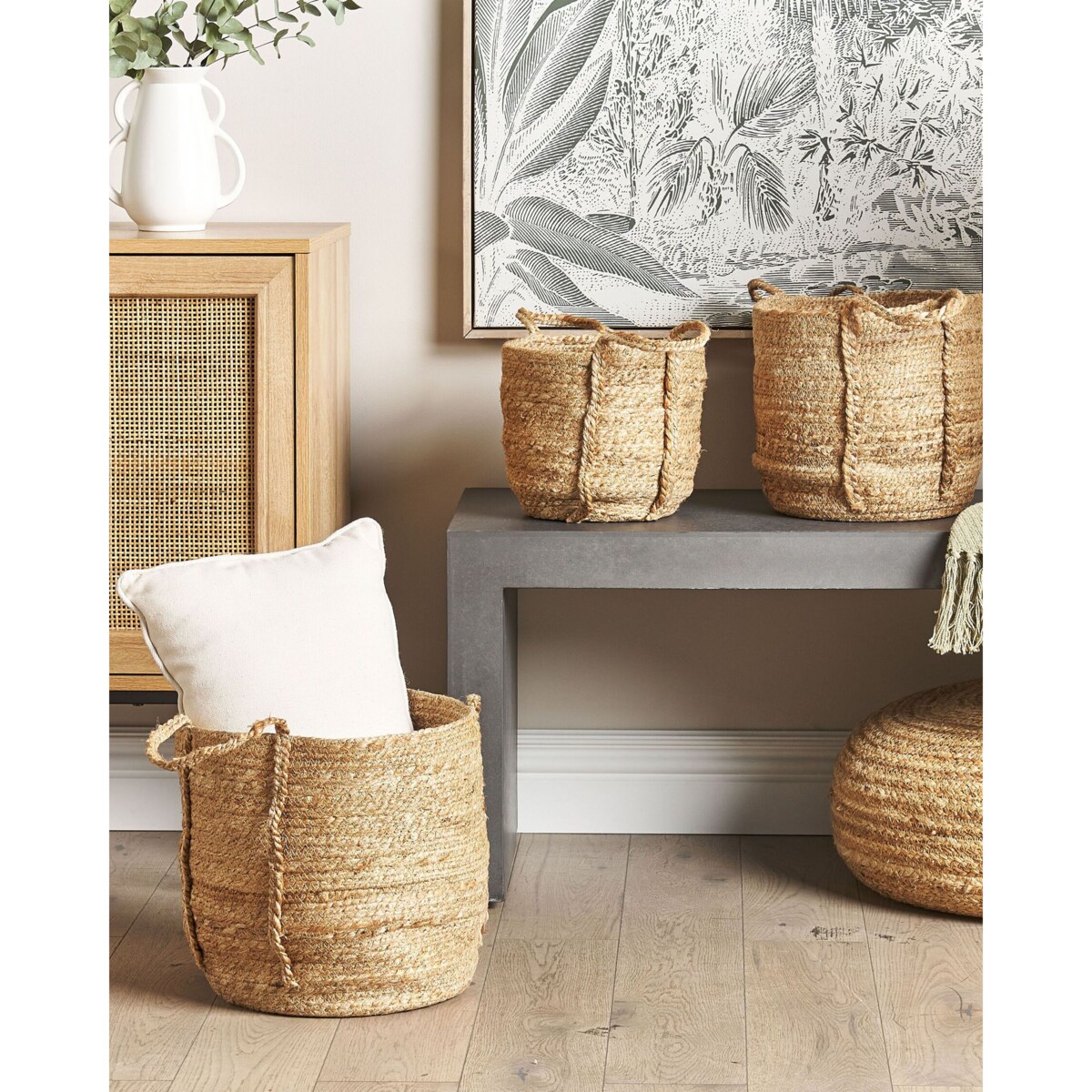 Zestaw 3 koszy jutowych naturalny WADH
