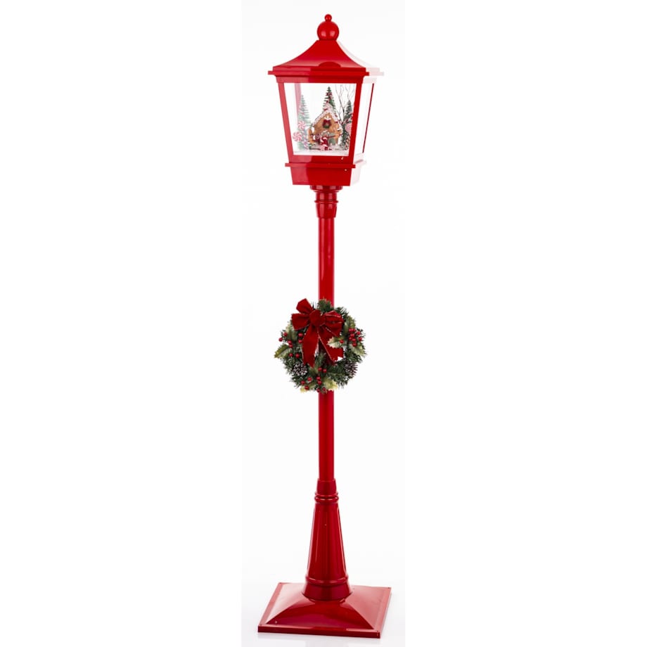Latarnia świąteczna LED 186x38x38 cm MAYAK-2 czerwona z pozytywką