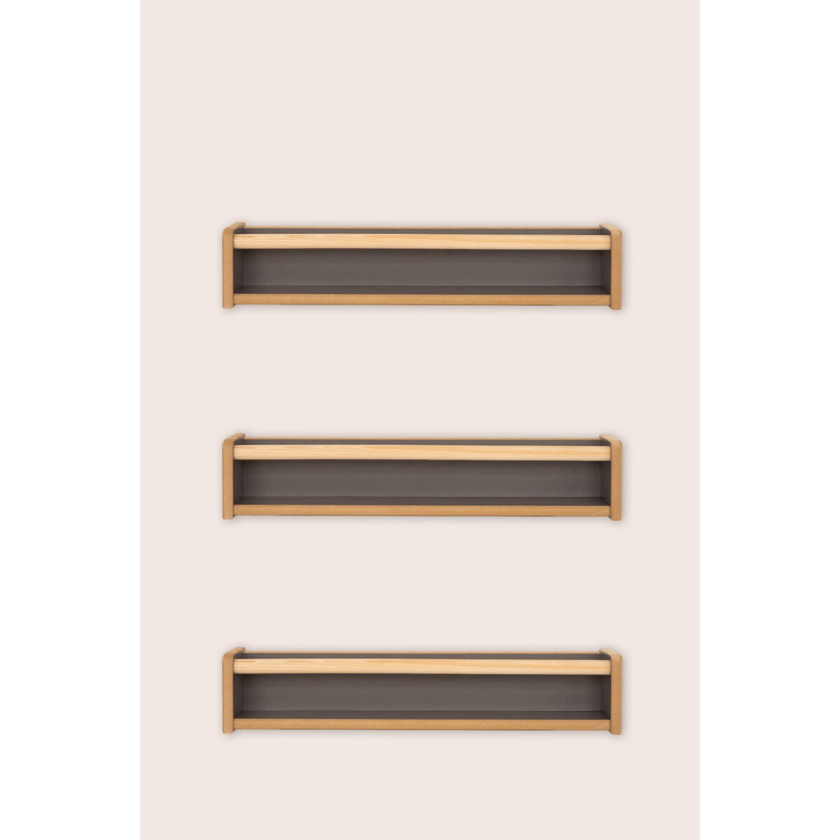 Zestaw 3 półek na książki - szare