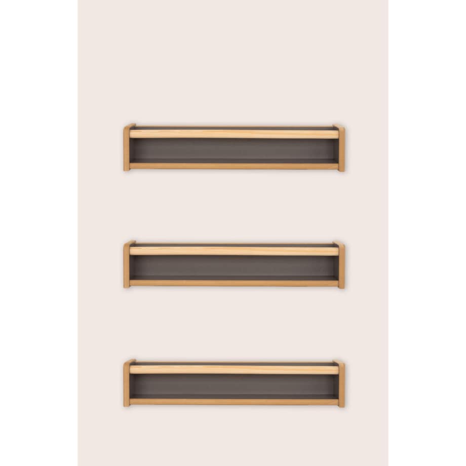 Zestaw 3 półek na książki - szare