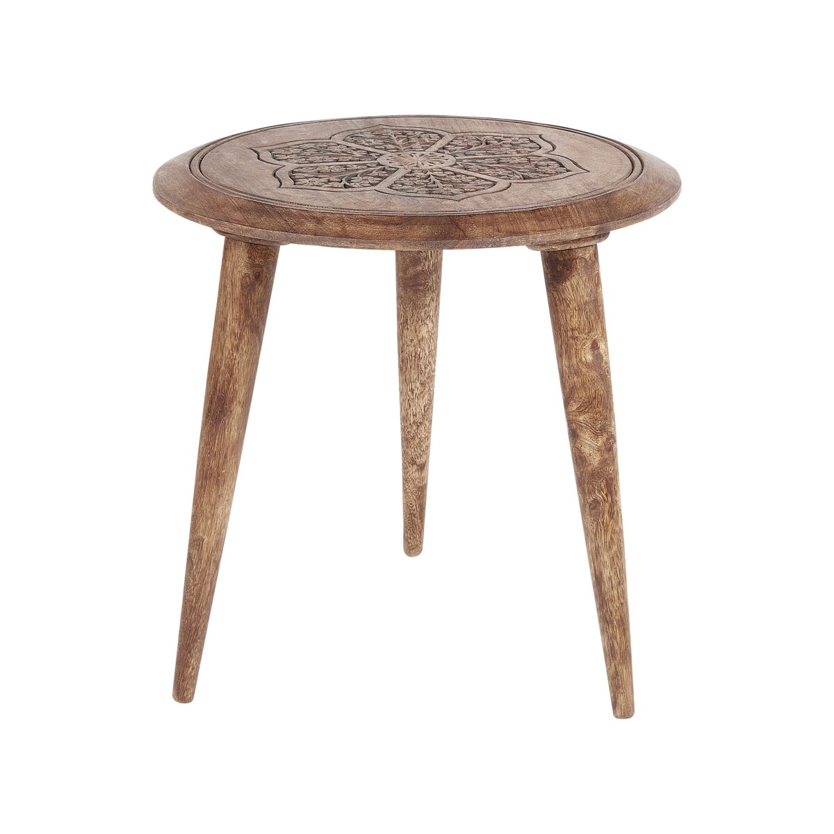 Zestaw 2 stolików pomocniczych z drewna mango ciemny TURUA