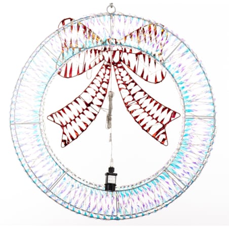 Wieniec ozdobny LED 72x70x13 cm LIKLI-2 biały z czerwoną kokardą