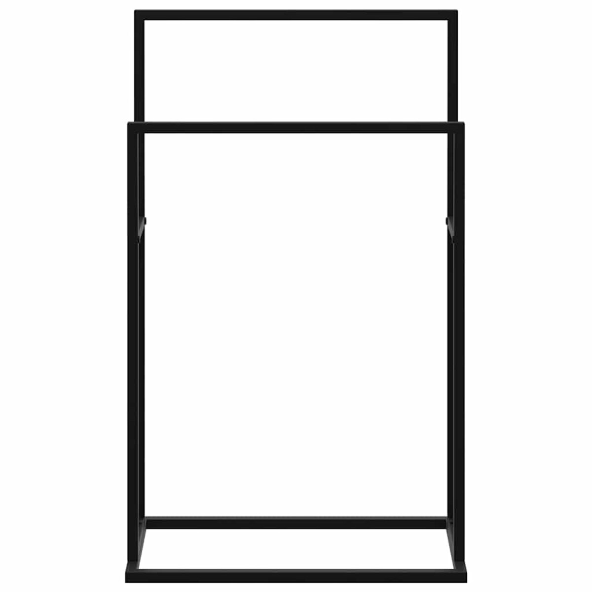 vidaXL Wolnostojący wieszak na ręcznik, czarny, 48x24x78,5 cm, żelazny