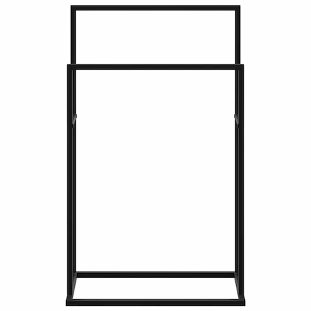 vidaXL Wolnostojący wieszak na ręcznik, czarny, 48x24x78,5 cm, żelazny