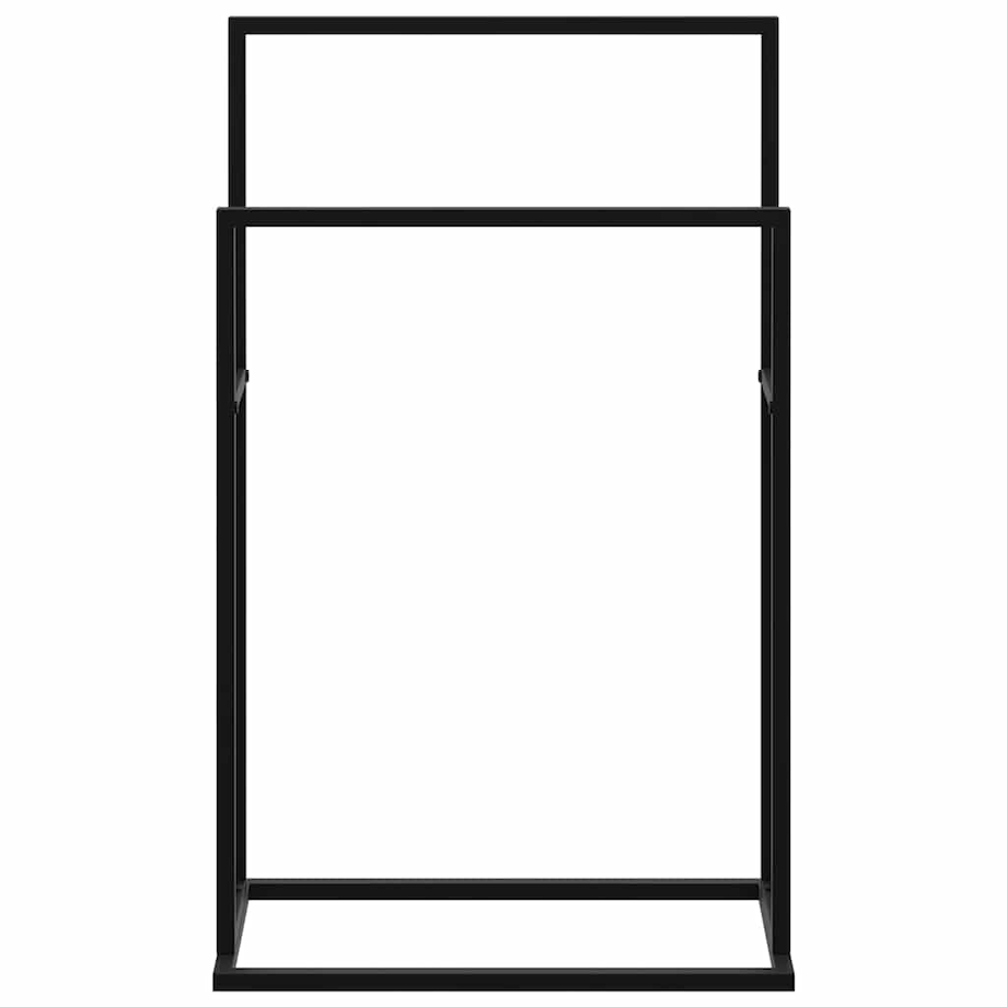 vidaXL Wolnostojący wieszak na ręcznik, czarny, 48x24x78,5 cm, żelazny