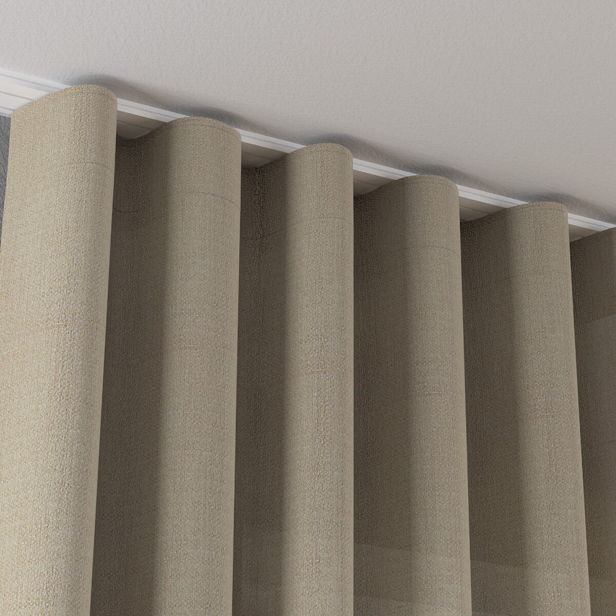 Zasłona na taśmie wave 130x245 ciemny beż