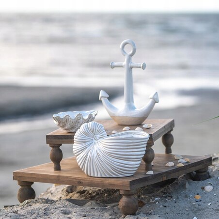 FIGURKA KOTWICA LATARNIA MORSKA MARYNISTYKA CERAMICZNA DEKORACYJNA OZDOBA