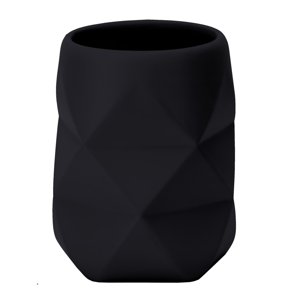 Kleine Wolke Crackle Kubek łazienkowy czarny poliresin kompozyt