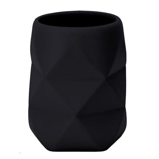 Kleine Wolke Crackle Kubek łazienkowy czarny poliresin kompozyt