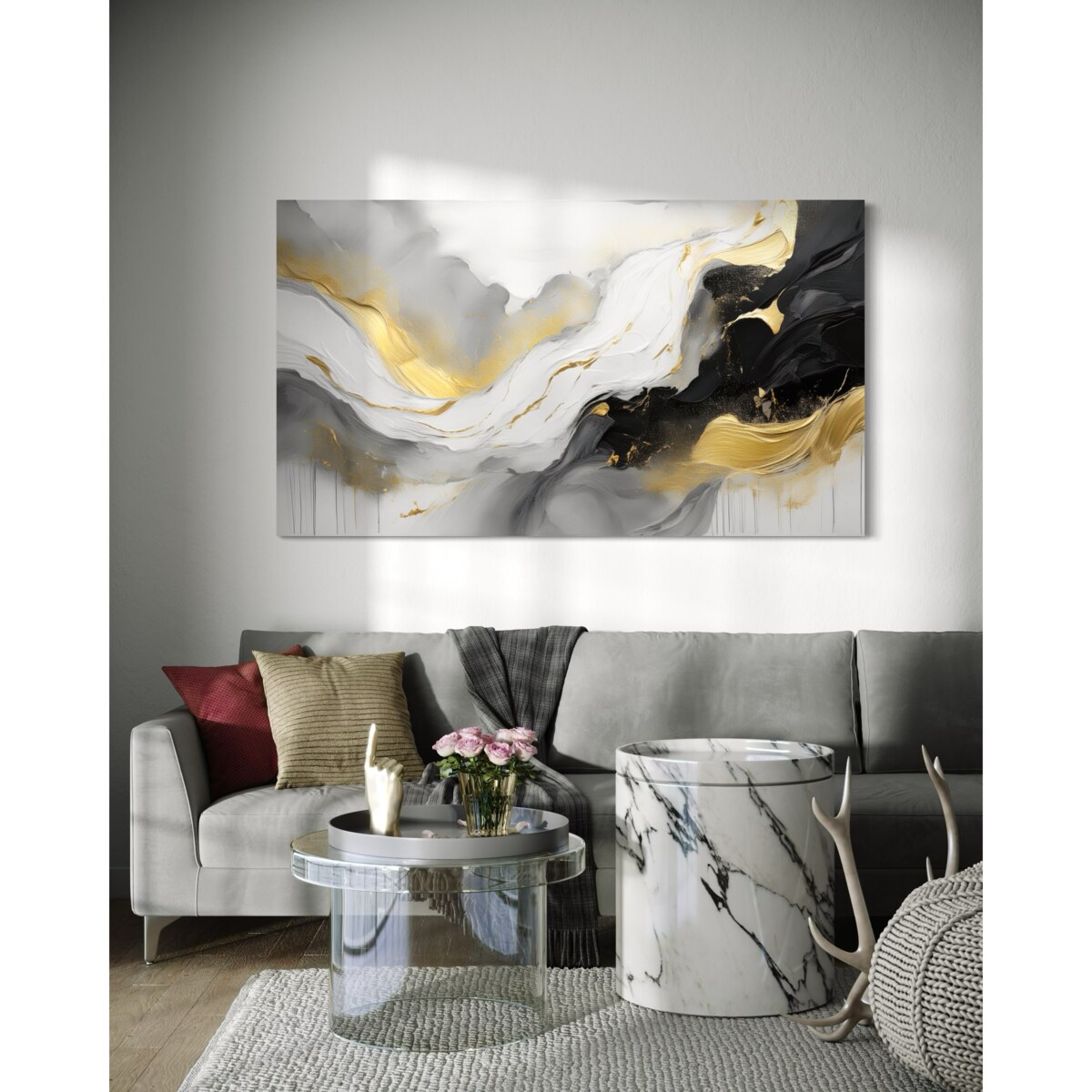 Abstrakcja obraz do salonu sypialni biura kuchni spa Fale Glamour 120x80