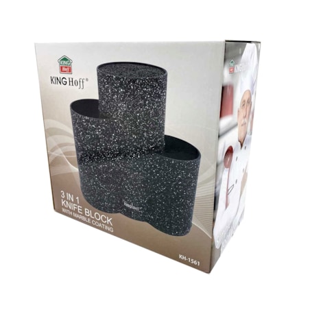 Uniwersalny blok stojak na noże do noży 3w1 czarny KINGHOFF