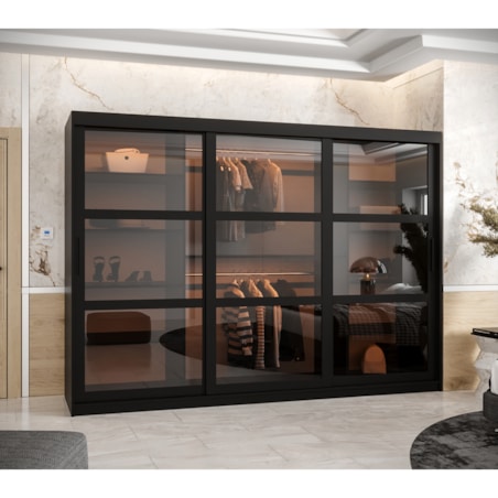 Szafa przesuwna Garderoba DOME 250 czarny