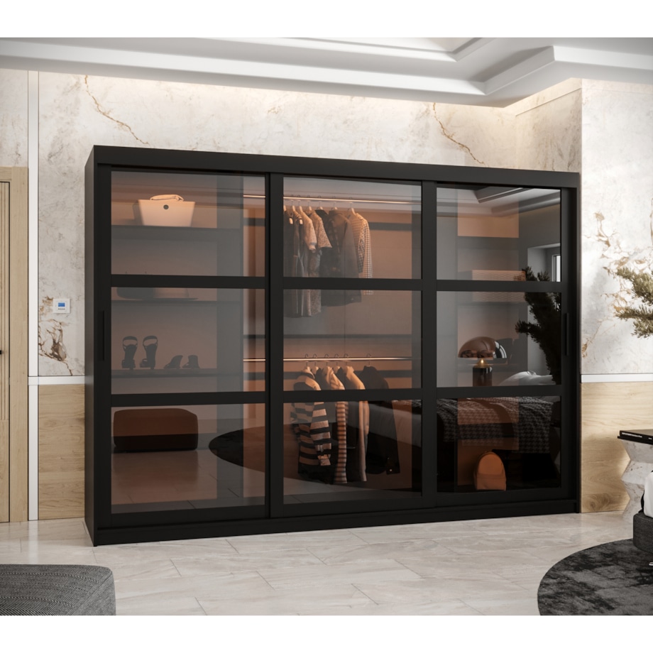 Szafa przesuwna Garderoba DOME 250 czarny