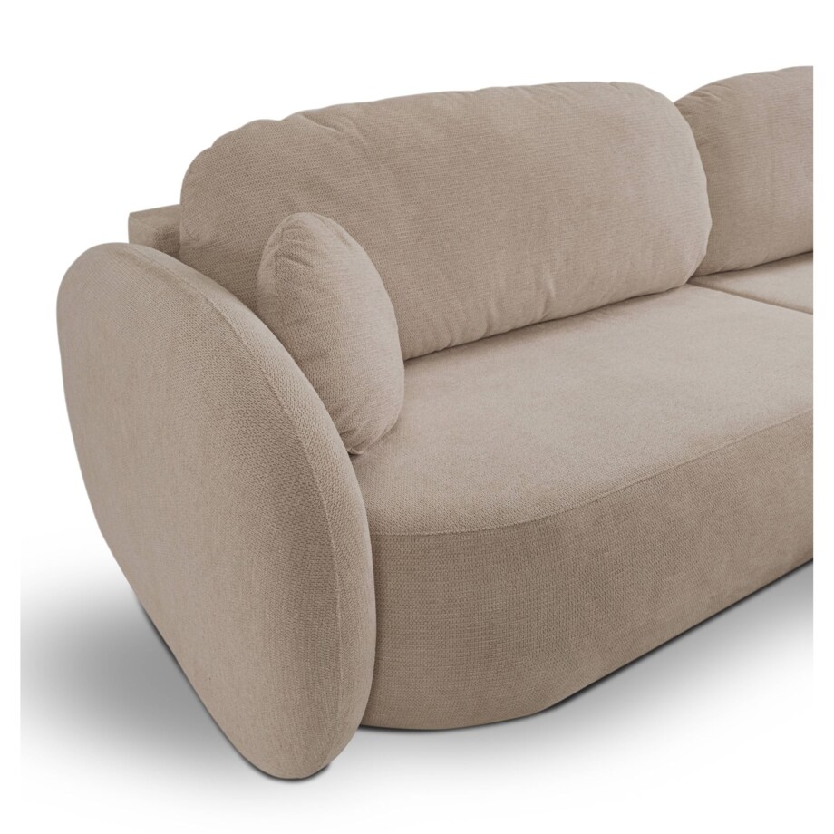 Nowoczesny narożnik rozkładany OLIVIO prawy - kolor cappuccino