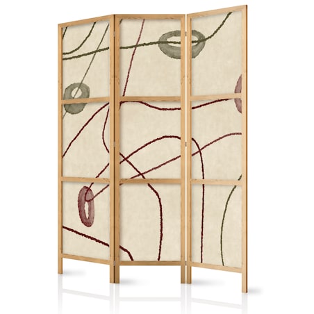 Parawan Japoński 3-panelowy Labirynt Z Koralików 135x172cm