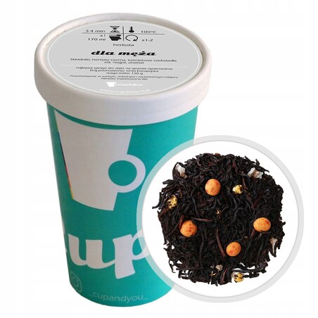 Herbata czarna DLA MĘŻA sypana premium karmelowe czekoladki sól nugat 150g - herbata liściasta sypana mieszanka napar susz