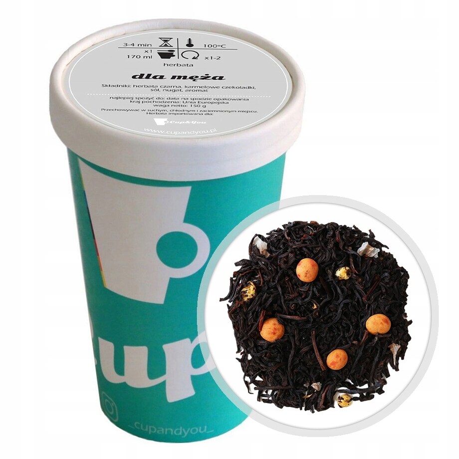 Herbata czarna DLA MĘŻA sypana premium karmelowe czekoladki sól nugat 150g - herbata liściasta sypana mieszanka napar susz