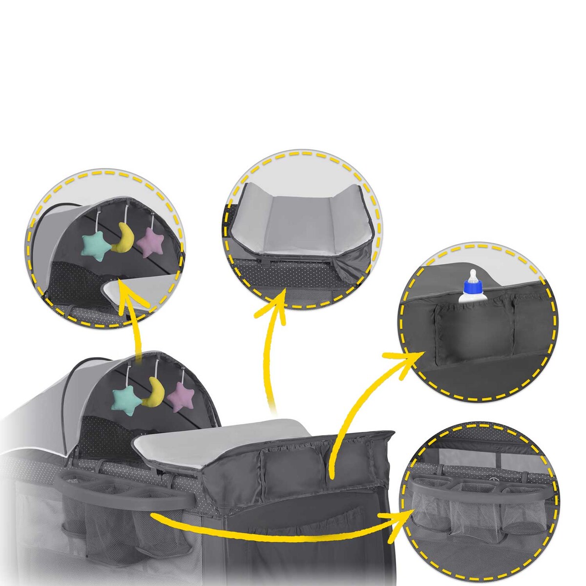 Łóżeczko turystyczne dla dziecka składane podróżne kojec Ricokids + materac + torba