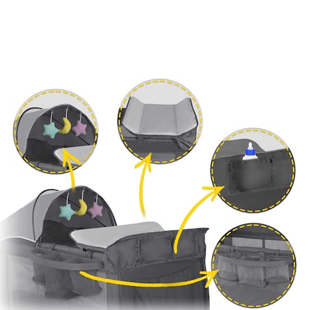 Łóżeczko turystyczne dla dziecka składane podróżne kojec Ricokids + materac + torba