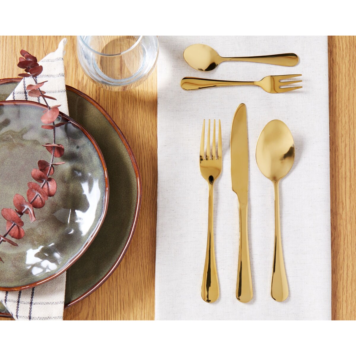 Zestaw sztućców 30 elementów FUSILLI Złoty