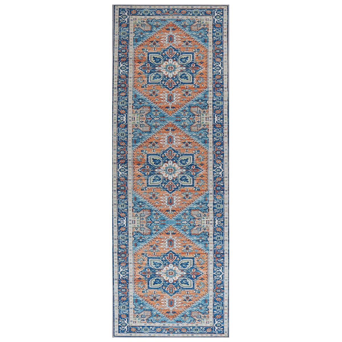 Dywan 70 x 200 cm niebiesko-pomarańczowy RITAPURAM