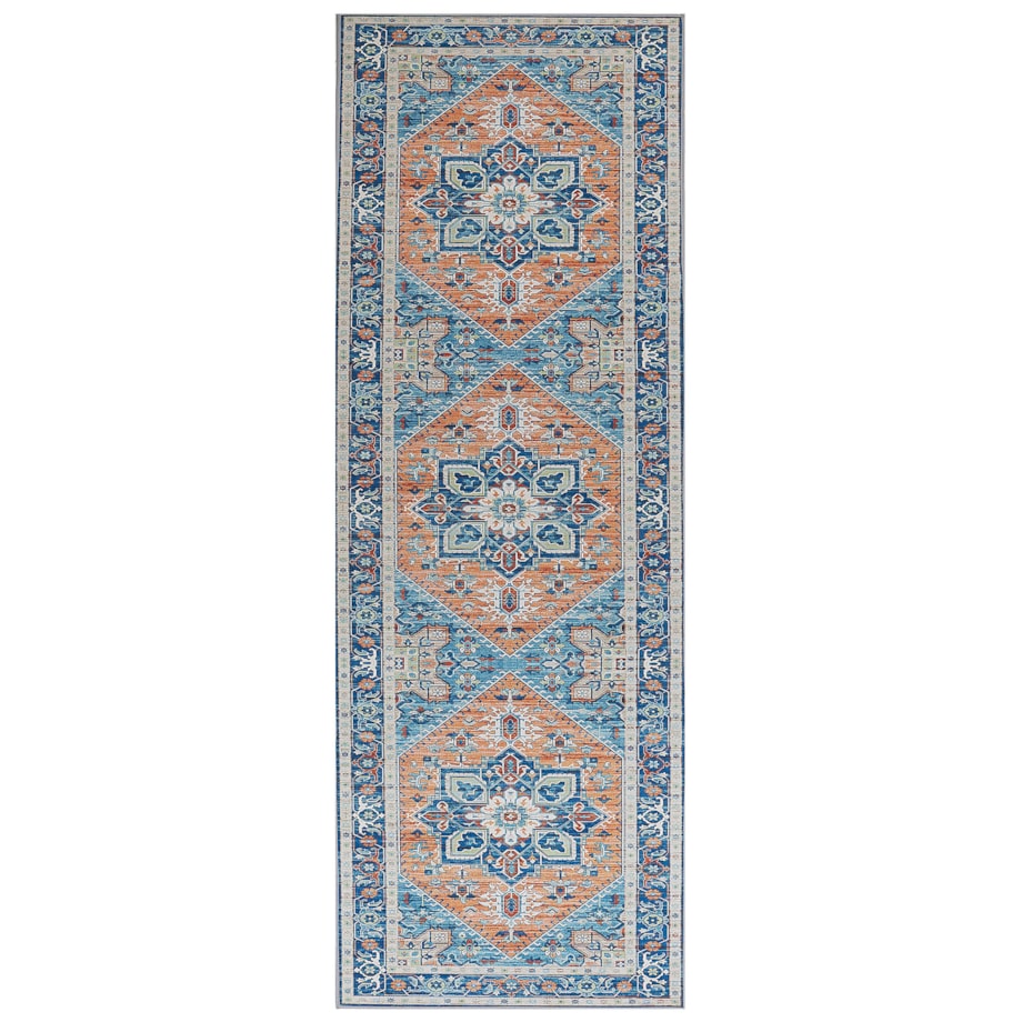 Dywan 70 x 200 cm niebiesko-pomarańczowy RITAPURAM