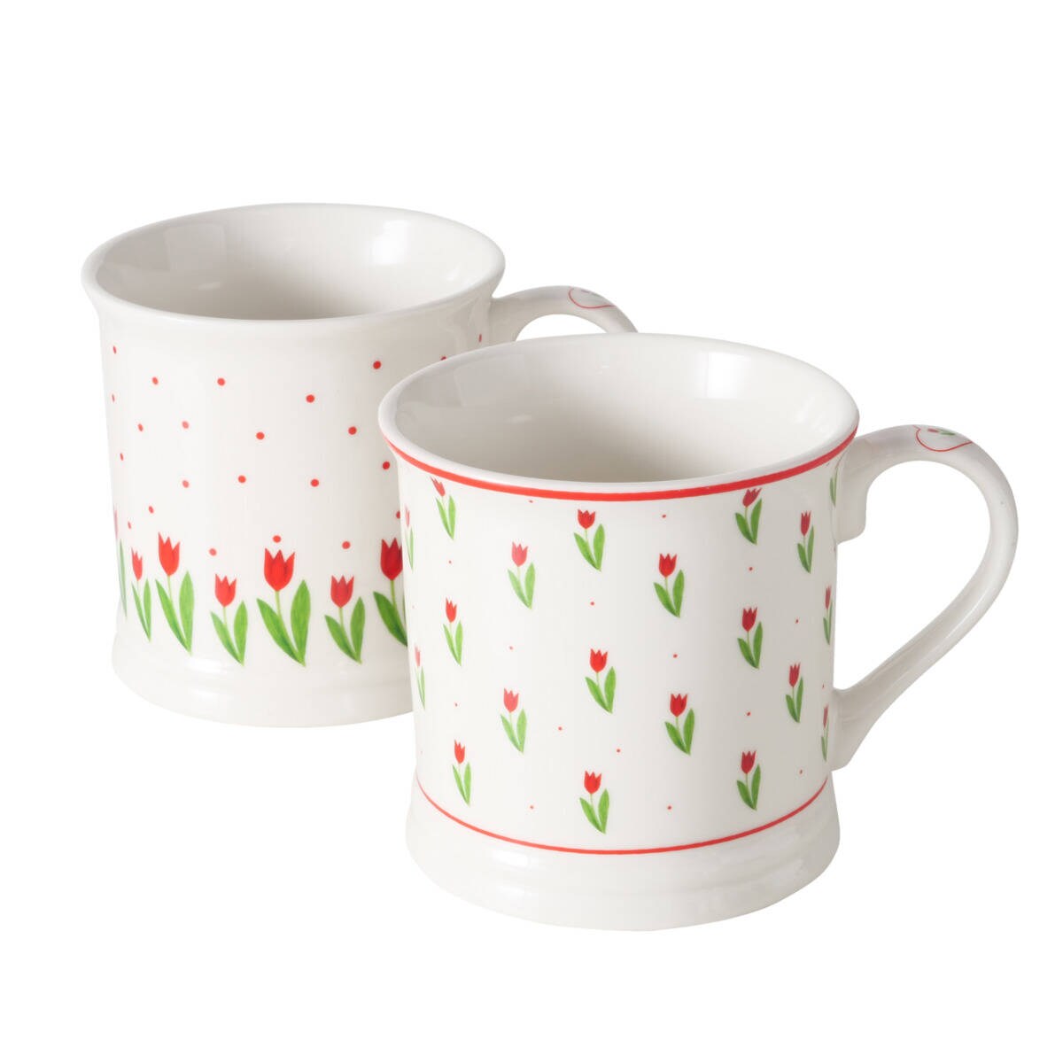 Kubek do kawy i herbaty DANIQUE, wzór w tulipany, 420 ml